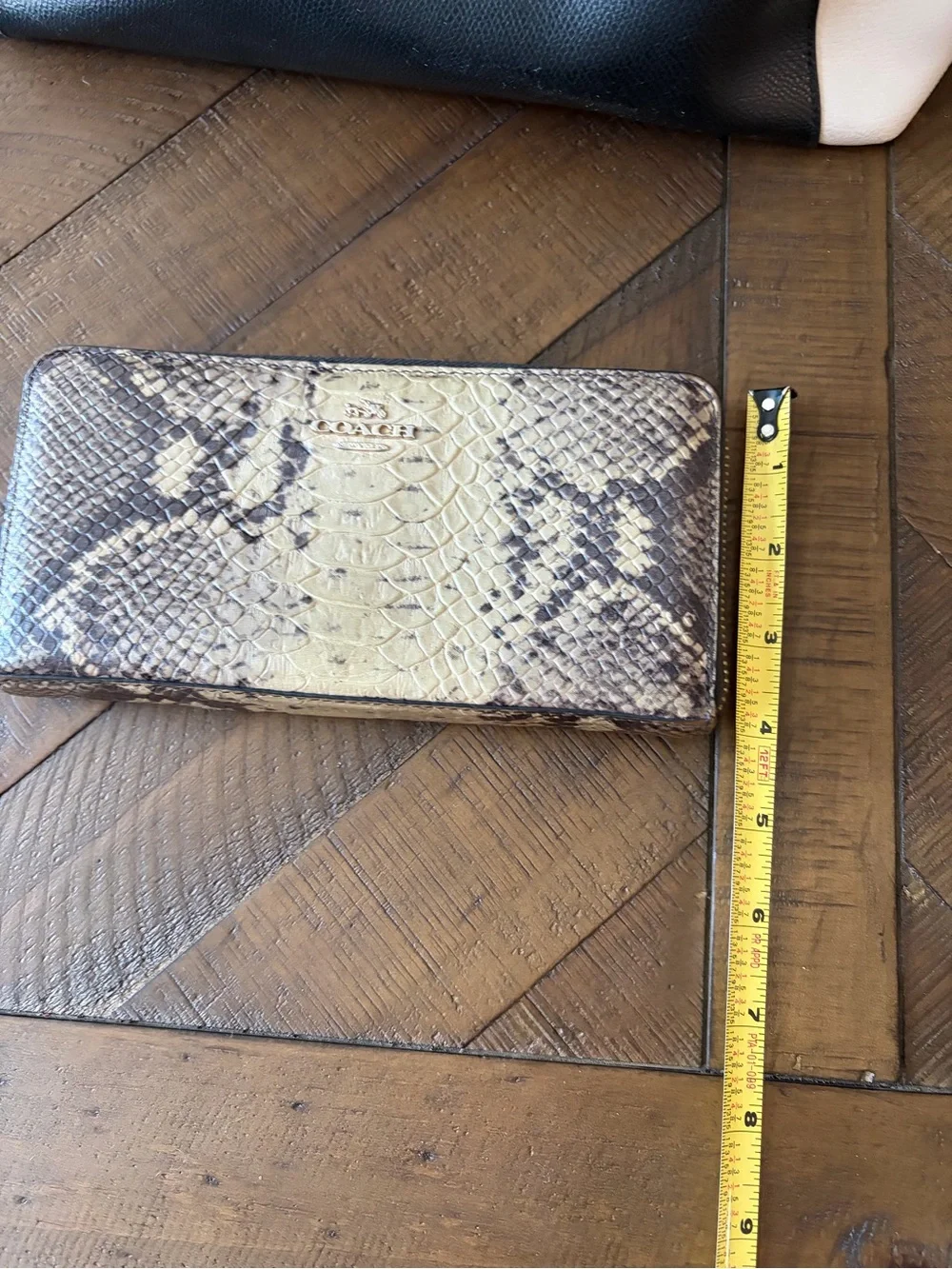 Coach Two-Tone Black & Cream Tote with Snake-Print Wallet